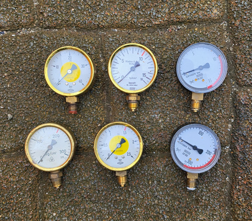 Industrie manometer 6stück - industrie-manometer,,