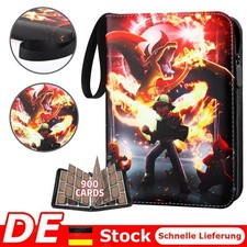 Sammelalbum für 900 Pokemon Karten 9- Pocket Sammelmappe Ordner Heft PU-Leder