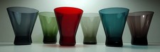 6 farbige Saftgläser Becher dünnwandig  Glas 50er / 60er Jahre Friedrich Glas?