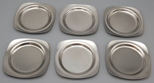 WMF Cromargan 6x Untersetzer für Gläser eckig stapelbar ca.9,5x9,5cm KUPETZ TOP