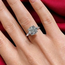 Damen Diamant Ehering Lab Grown Rund 3 Karat IGI-zertifiziert 14 Karat Weißgold