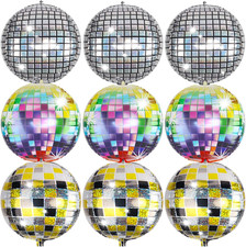 Discokugel Luftballon 80er Party Deko: Fowecelt 9 Stück Disco Luftballons Gold S
