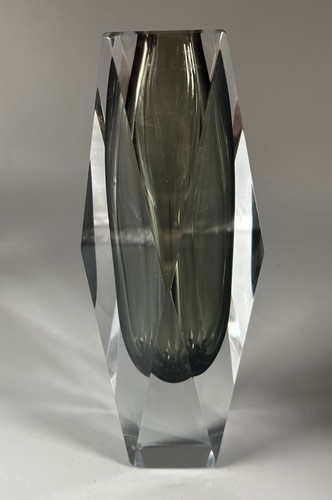 Muranoglas vase facetiert - muranoglas,