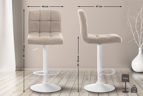 Barhocker calma stoff barstuhl - barhocker,