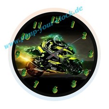 Super Wanduhr " Bike - Biker - Racer - Motorrad " in Top Größen mit Widmung