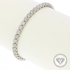 Wert 19.900,- Tennis Brillant Armband 6,0 Carat 17,5 cm 585 Gelb Gold T0291 xxyy
