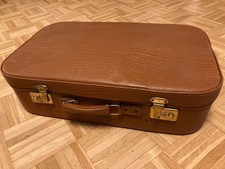 Lederkoffer, 60er Jahre, Vintage, hellbraun, genarbt, ohne Schlüssel