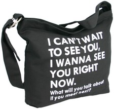 Damen Schultertasche große Umhängetasche aus Canvas schwarz Crossover Bag 