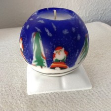 Traum-Kugelkerze, Kerze mit schönem Motiv, siehe Fotos, mehrfarbig Dm. 7,2 cm