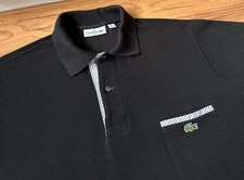 100%ORIGINAL LACOSTE CLASSIC FIT POLO SHIRT LOGO GR.4 M SCHWARZ