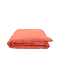 Bettlaken Laken Tuch Überwurf 100% Leinen "Stonewashed" 230x240 cm, Peach Pink