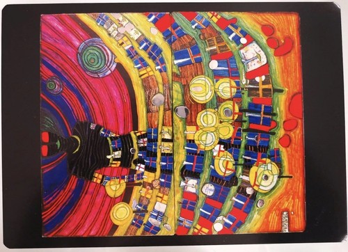 Postkarte hundertwasser 1975 - postkarte,