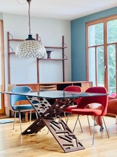 60er 70er Tiffany Lampe Lamp Perlmutt Palme