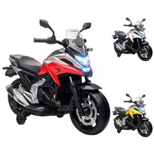 AIYAPLAY Kinder Elektro-Motorrad 12V Kindermotorrad mit MP3 USB LED-Scheinwerfer