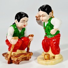Handbemalte Kunstharzfiguren SPIELENDE KINDER Asia/Japan/China 8cm Resin Statuen