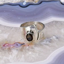 Rauchquarz Ring, 925er Silber