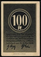 Notgeld Erfurt 1922, 100
