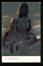 Künstler-AK Innsbruck, Frau-Hitt, Berg mit Gesicht / Berggesichter 