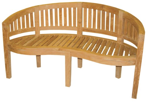 Premium teak gartenbank banana - teak,