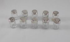 *RAR* Stilvolles Set 10 Gewürzstreuer aus Kristallglas und 925er Sterlingsilber