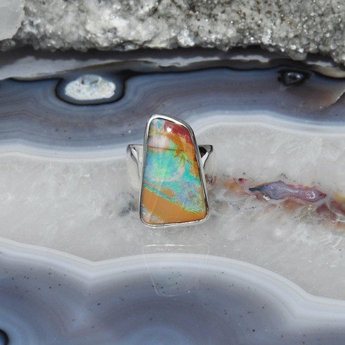 Boulder opal ring - opal, ring,