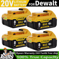 4x für Dewalt 18v Akku 8,0Ah XR DCB184 DCB183 DCB182 DCB200 DCB208 DCB206 DCB205