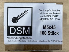 Senkkopfschraube Innensechskant ISO 10642 Edelstahl A2 V2A 100 Stück / Pack
