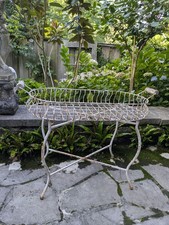 Antikes Blumenregal Blumenbank Pflanzenständer   Metall  Shabby Weiß Um 1900