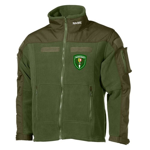 Fleecejacke gestickt oliv - gestickt,