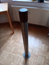 Rammschutzpoller Designpfosten  1000× 80 Edelstahl geschliffen mit Holzkappe