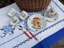 DDR Kahla Kindergeschirr Porzellan Märchen Besteck Punkte Biene 7 Zwerge Elefant