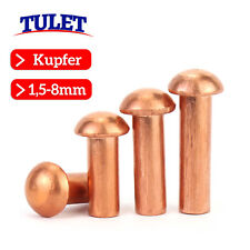 Halbrundnieten DIN 660 Kupfer Niete Nieten 1,5mm 2mm 2,5mm 3mm 4mm 5mm 6mm 8mm