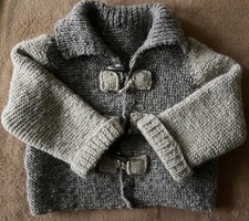 Strick jacke grau braun - strick-jacke, grau-braun