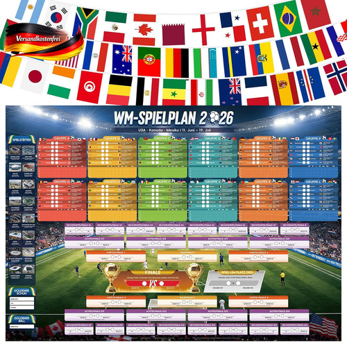 Fußball spielplan poster - fußball,