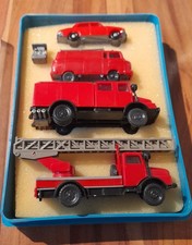 DDR Spielzeug Espewe / Plasticart Modellauto Set "Feuerwehr" OVP H0 1:87