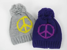 Döll Mütze mit Bommel 49 51 Pudelmütze Strickmütze Violett Grau d-generation 