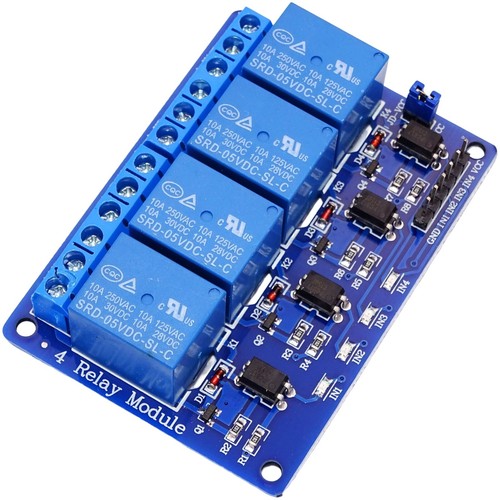Kanal relais 230v - 4-kanal, 5v/230v