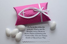 Gastgeschenk N.4 pink Mandeln Kommunion Konfirmation Taufe Tischdeko 