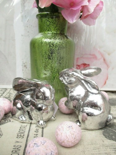 Hase silber vintage - silber, osterhase