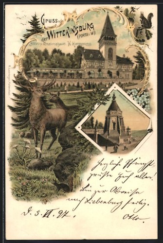 Lithographie porta westfalica - lithographie,