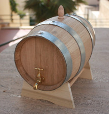 5 L  Eichenfass Weinfass messinghahn Kostenlose Lasergravur von Logo oder Widmun