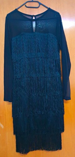 Damen fransenkleid schwarz - damen,