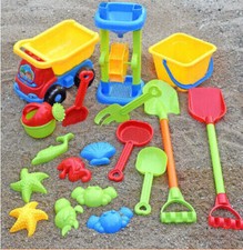 17tlg.Sandspielzeug Set Strandspielzeug für Sandkasten mit Kipper und Gießkanne