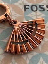 Fossil Charm Anhänger Bettelarmband „Fächer“ in Roségold