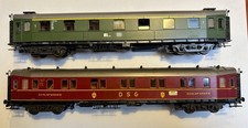 Roco H0 Hechtwagen Grün, DR, Beleuchtet und Schlafwagen rot, beleuchtet