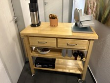 Küchenwagen In Buche mit Rollen (Feststellbar) Gebraucht Guter Zustand