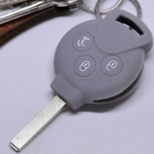 Funk Schlüssel Case Cover Hülle Grau für Smart 451 Fortwo Cabrio Coupe Key
