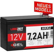 Akku 12V 7,2Ah Blei Gel Batterie USV UPS MODELLBAU ers. 7Ah LC-R127R2PG 12-Volt