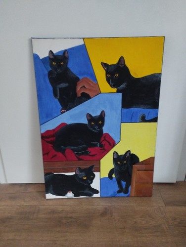 Katzenbild selbst gemalt - katzenbild,selbst,