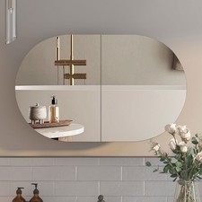Ovaler spiegelschrank bad mit - spiegelschrank,